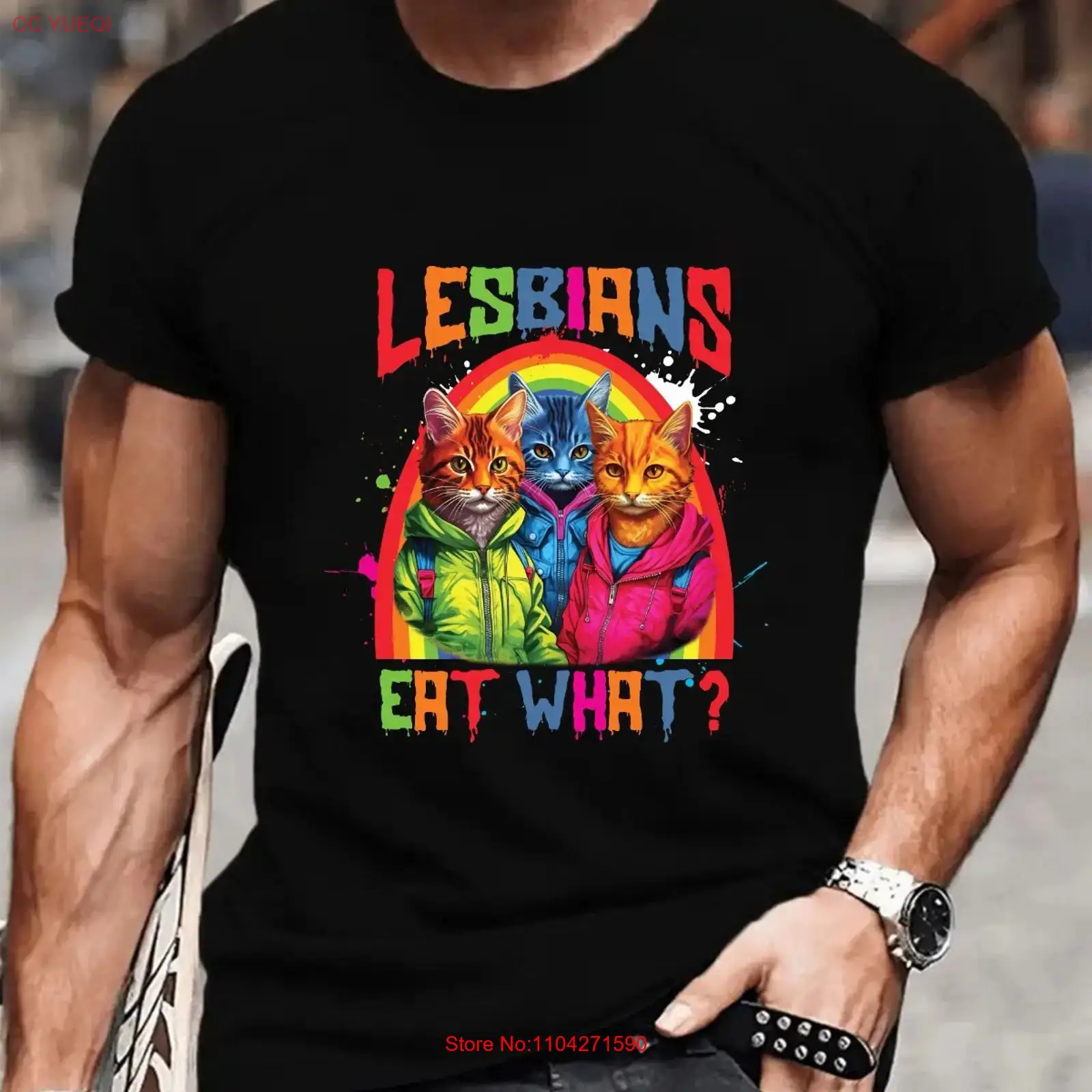 Vintage Queer Fashion - Bold Rainbow Lesbian TSHIRT Funny LGBTQ