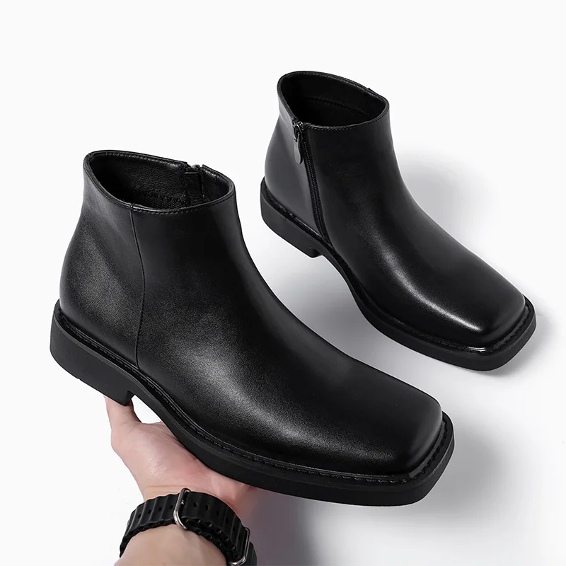 Vintage Fashion Designers - Black New Fashion Men Casual Leather