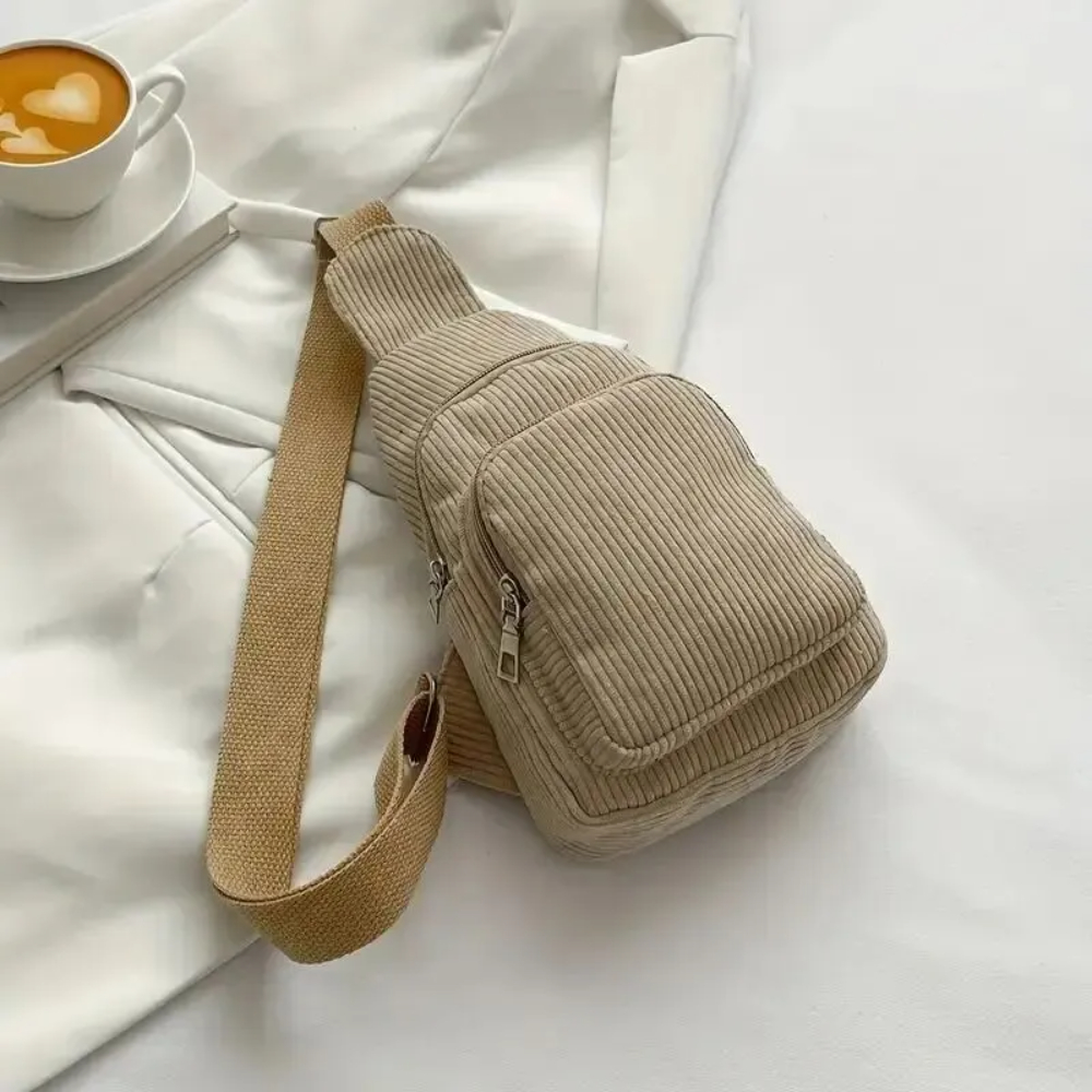 Vintage Fashion Boutique - Vintage Corduroy Crossbody Bag Retro Chest