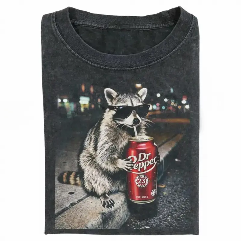 Vintage Fashion Gen Z - Vintage Raccoon Graphic T-Shirts - Funny