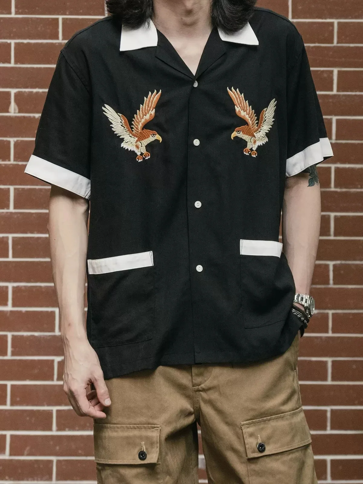 Non Stock Old Fashioned Embroi - Bowling Shirt Camp ulasan dan harga