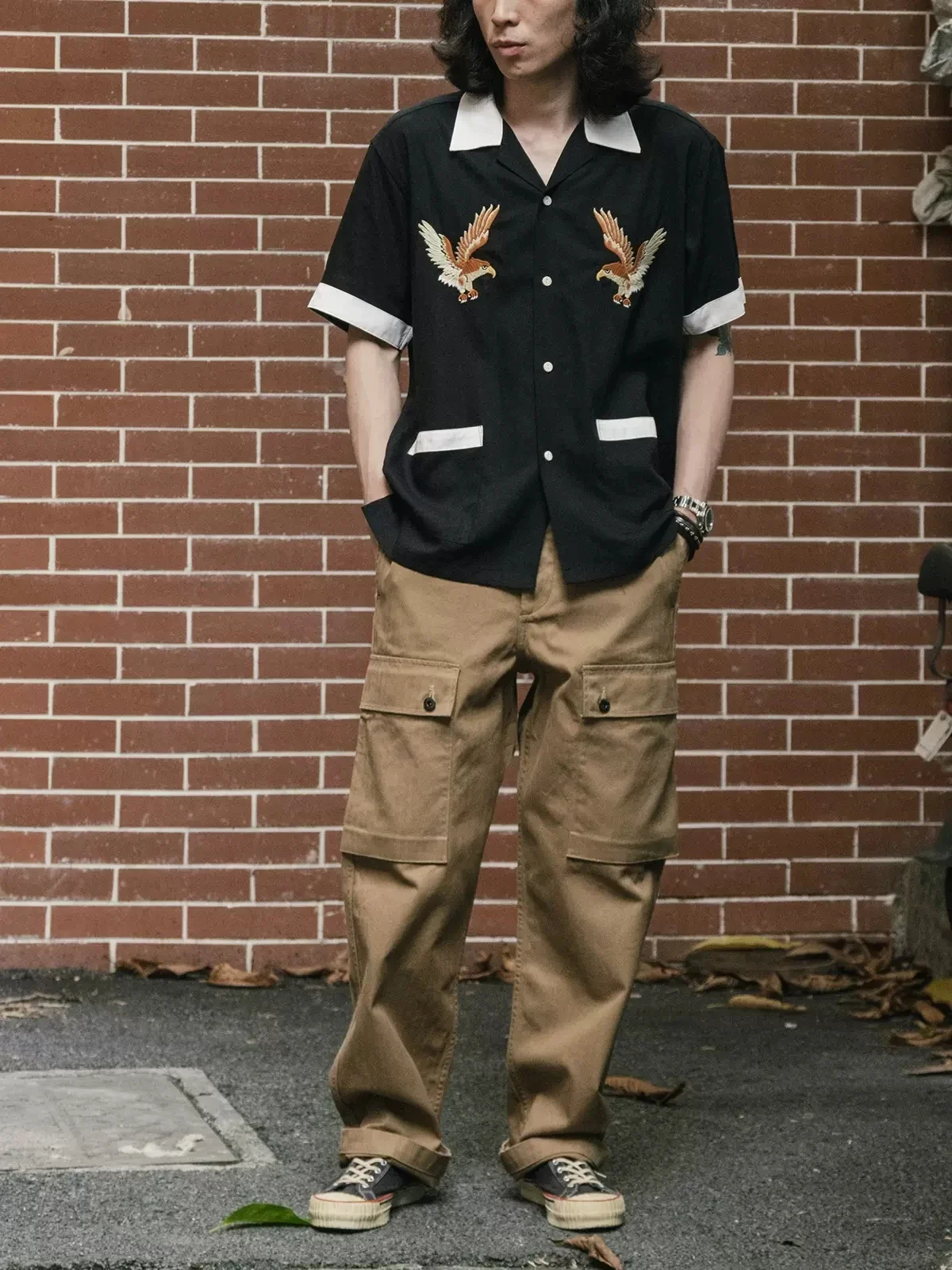 Non Stock Old Fashioned Embroi - Bowling Shirt Camp ulasan dan harga