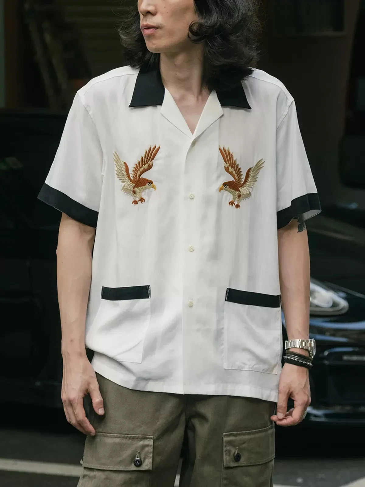Non Stock Old Fashioned Embroi - Bowling Shirt Camp ulasan dan harga