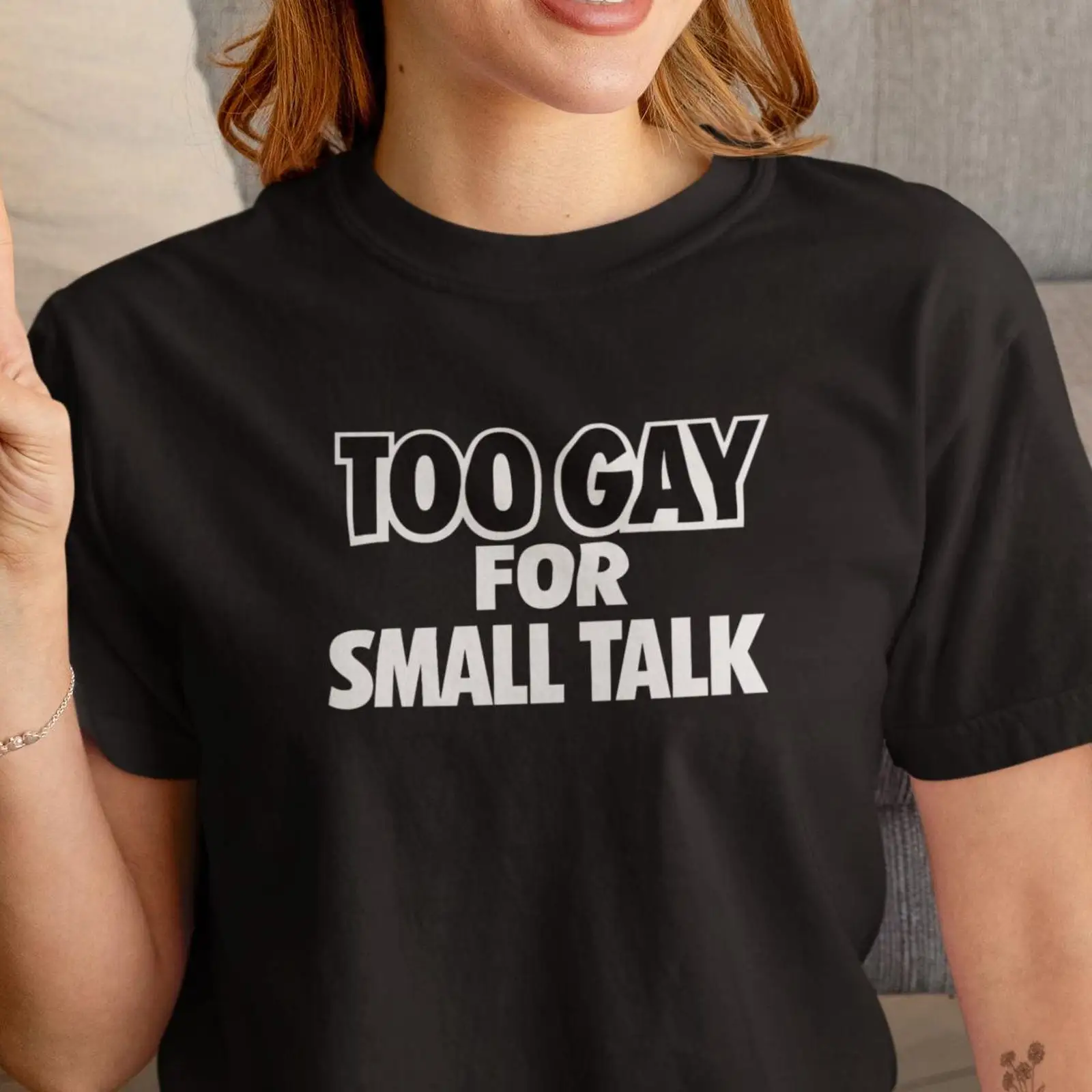 Too Gay For Small Talk T Shirt - Vintage Queer Fashion ulasan dan harga