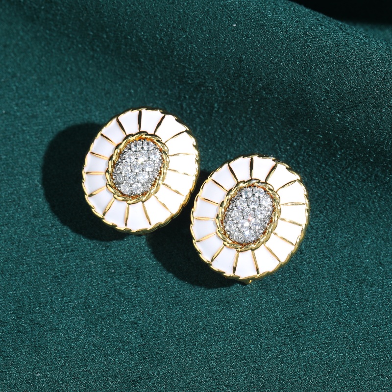 Vintage White Enamel Rhineston - Vintage Fashion Jewelry Brands ulasan dan harga