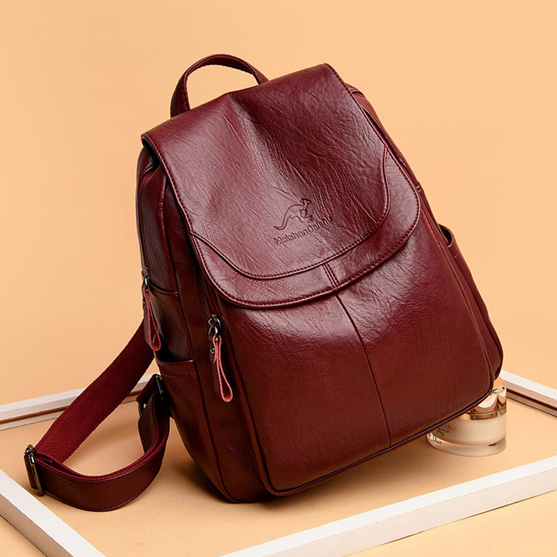 Vintage Soft Leather Backpack  - Vintage Fashion Boutique ulasan dan harga