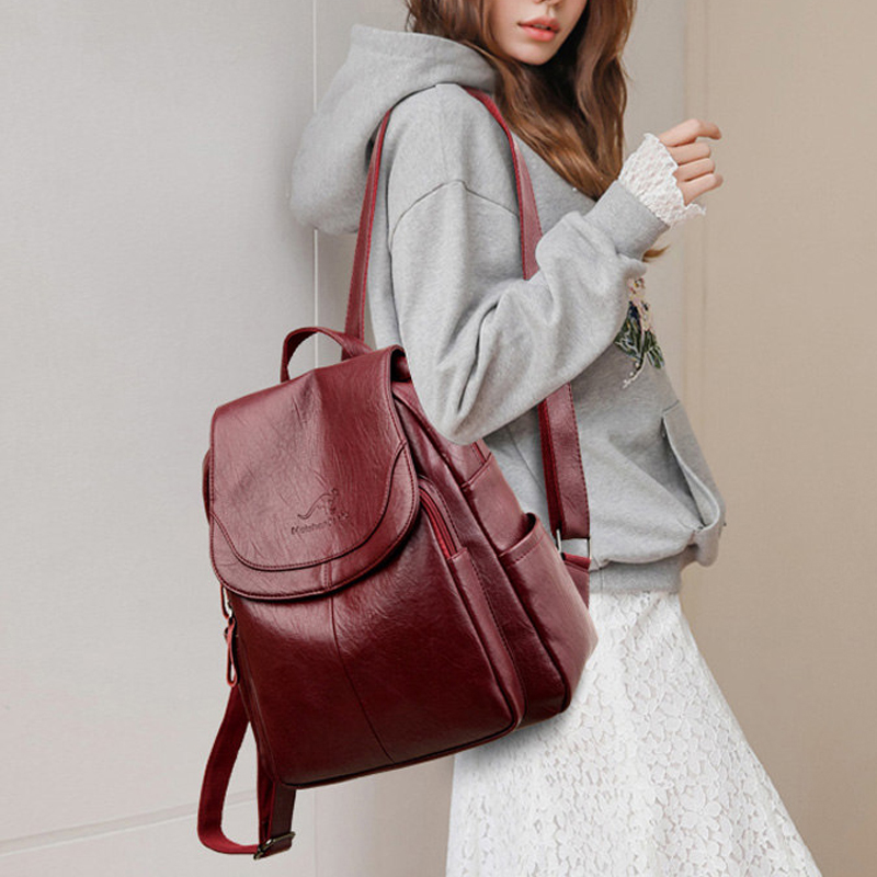 Vintage Soft Leather Backpack  - Vintage Fashion Boutique ulasan dan harga