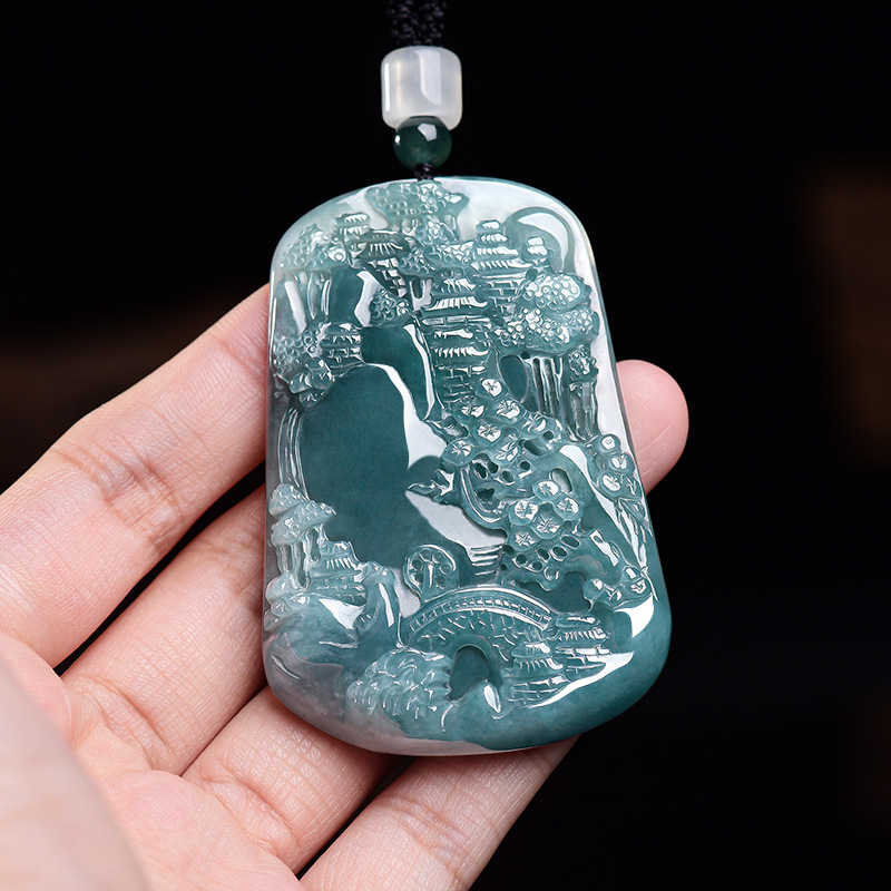 Natural Burmese Jadeite Scener - Usa Vintage Fashion ulasan dan harga