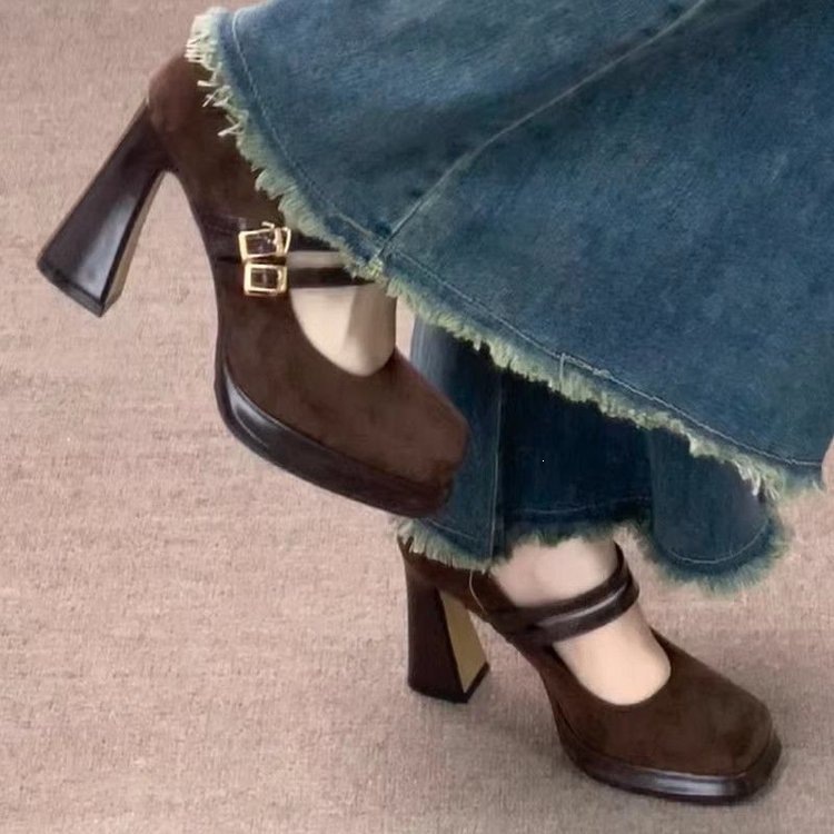 Vintage Thick High Women Mary  - Vintage Fashion Designers ulasan dan harga