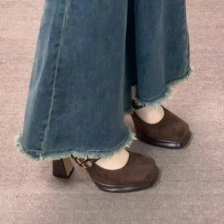 Vintage Thick High Women Mary  - Vintage Fashion Designers ulasan dan harga