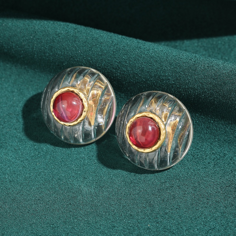 Vintage Pink Glazed Transparen - Vintage Fashion Jewelry Brands ulasan dan harga