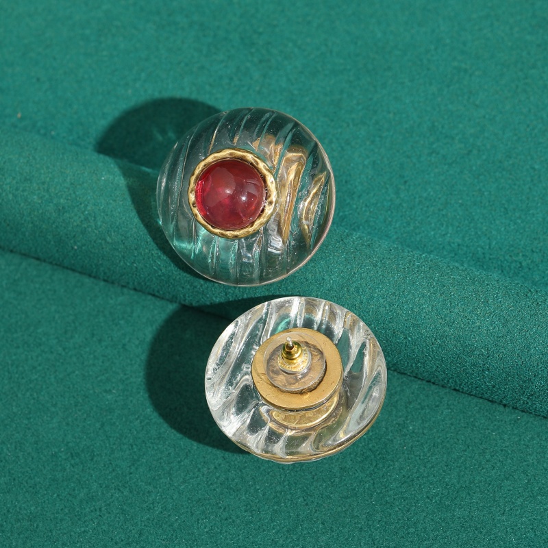 Vintage Pink Glazed Transparen - Vintage Fashion Jewelry Brands ulasan dan harga