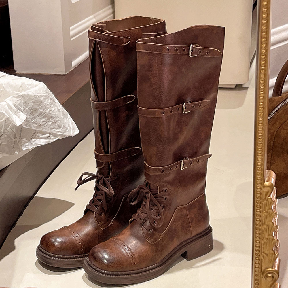 Women's Knee High Boots Vintag - Vintage Fashion Designers ulasan dan harga