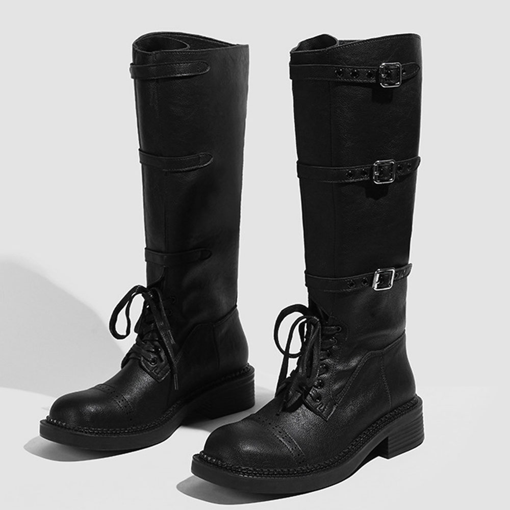 Women's Knee High Boots Vintag - Vintage Fashion Designers ulasan dan harga
