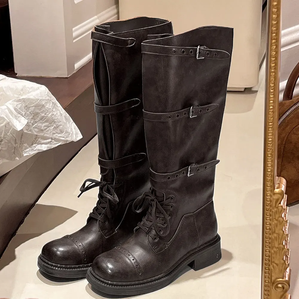 Women's Knee High Boots Vintag - Vintage Fashion Designers ulasan dan harga