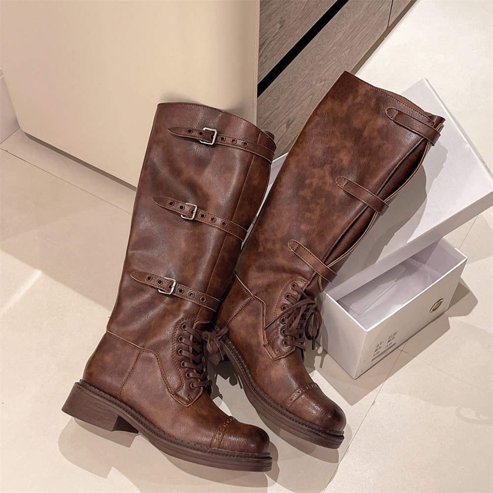 Women's Knee High Boots Vintag - Vintage Fashion Designers ulasan dan harga
