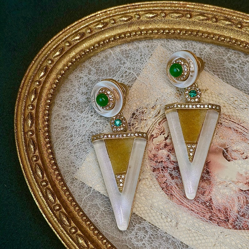 Vintage Green Glazed Glacier W - Vintage Fashion Jewelry Brands ulasan dan harga