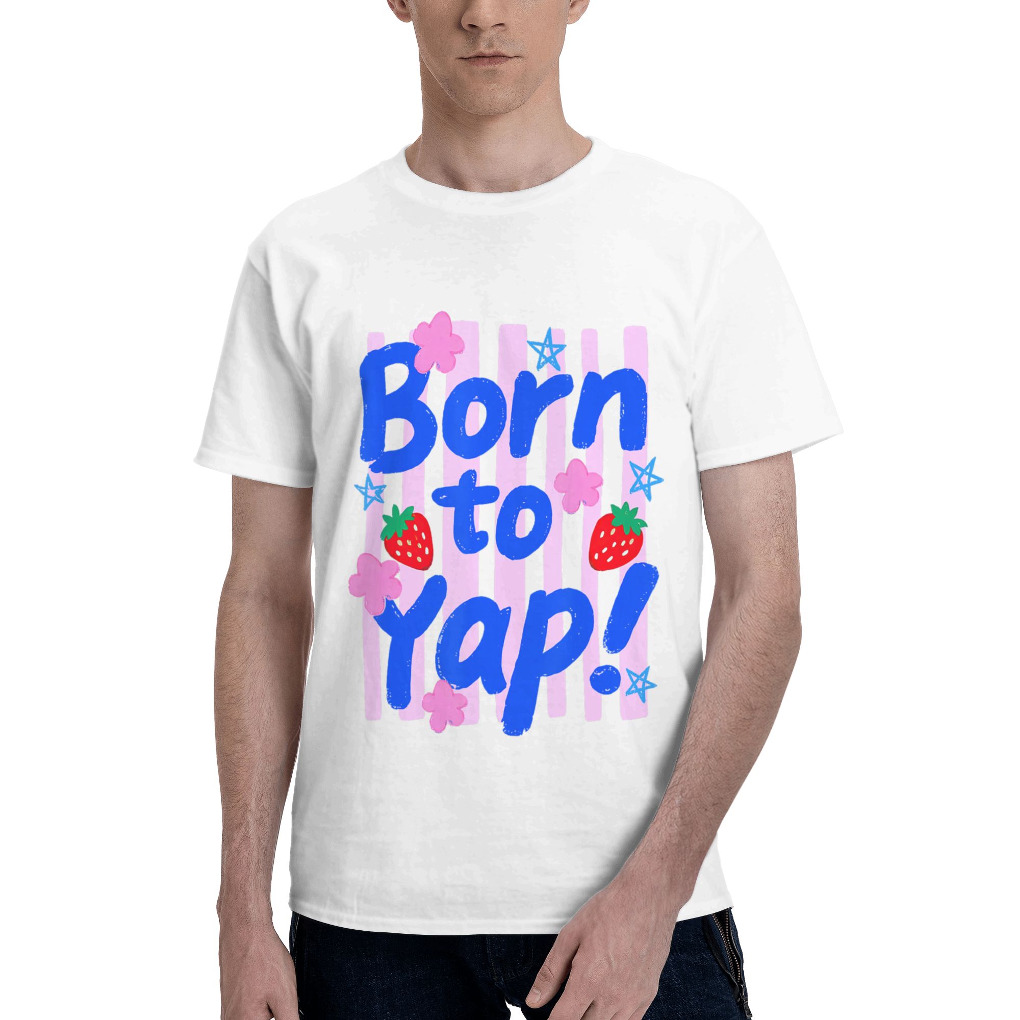Preppy Born to Yap Stripes Fun - Vintage Fashion Gen Z ulasan dan harga