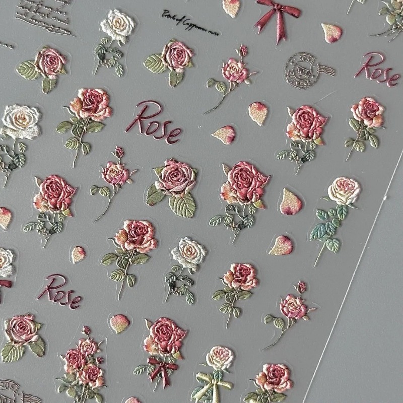 5Pcs Ins Retro Rose Sticker Hi - Vintage Fashion Magazines ulasan dan harga