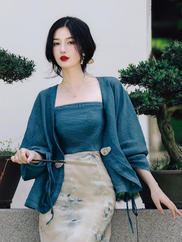 plus Size Floral Print Open Ca - Vintage Fashion In Chinese ulasan dan harga