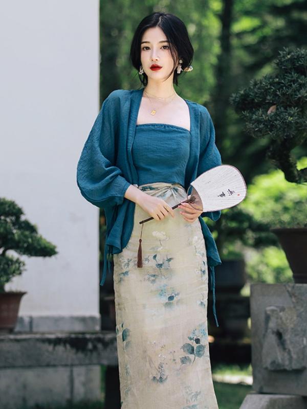 plus Size Floral Print Open Ca - Vintage Fashion In Chinese ulasan dan harga