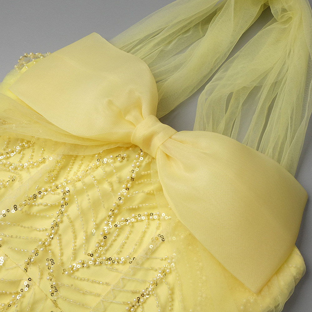Vintage Yellow Mesh Sequin Pro - Vintage Fashion Exhibition ulasan dan harga