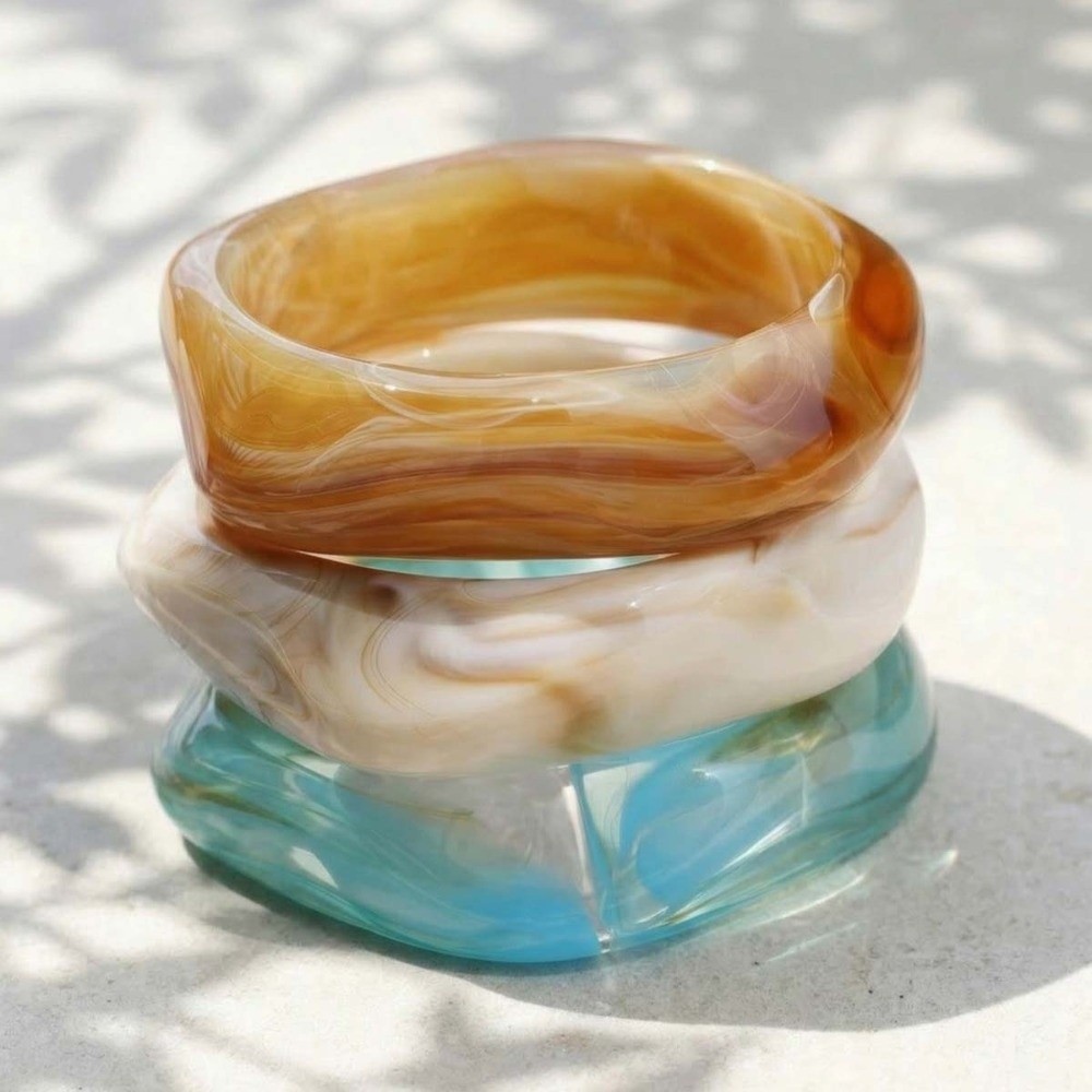 Statement Bangles Translucent  - Vintage Fashion Gen Z ulasan dan harga