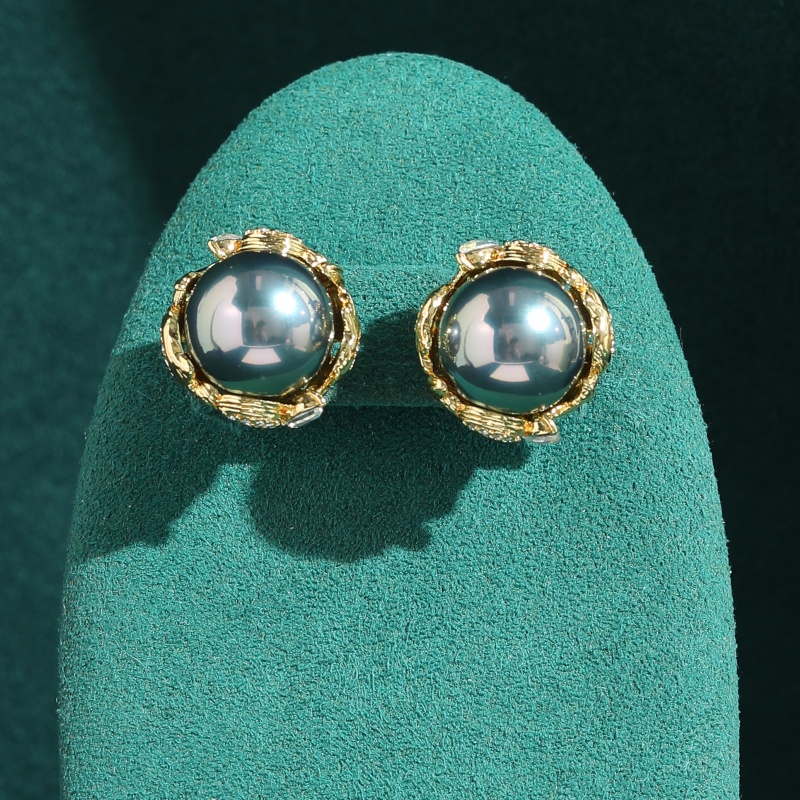Vintage Grey Pearl Earrings Fo - Vintage Fashion Jewelry Brands ulasan dan harga
