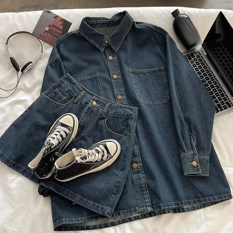 Y2K Denim Skirt Set: Vintage J - Usa Vintage Fashion ulasan dan harga