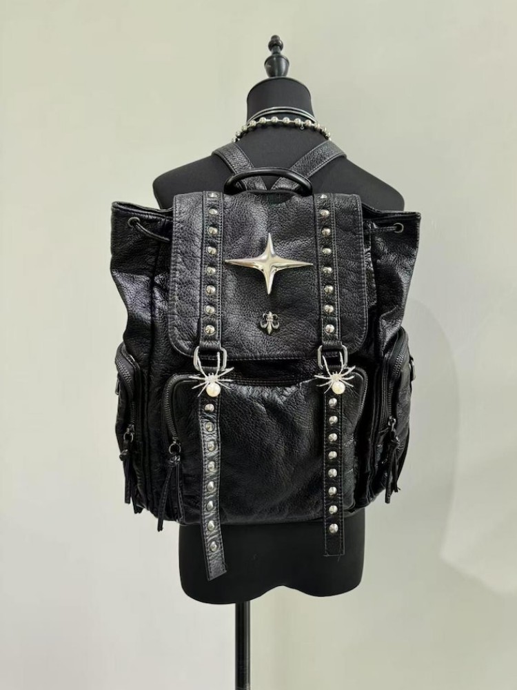 Gothic Punk PU Leather Shoulde - Vintage Fashion Boutique ulasan dan harga