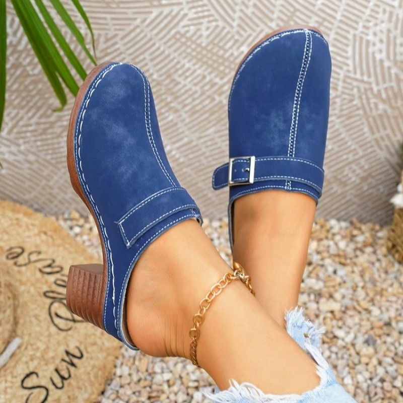 Women's Slip-On Mules Block He - Vintage Fashion Designers ulasan dan harga