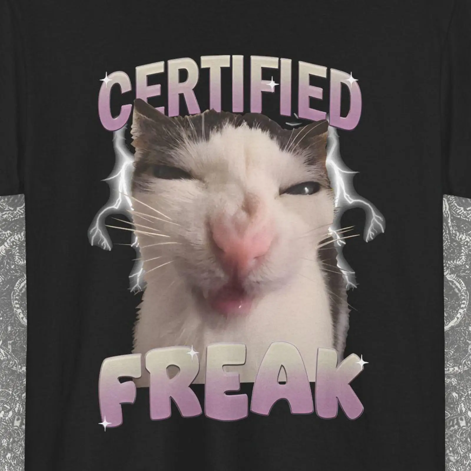 Certified Freak Funny Cat Meme - Vintage Fashion Gen Z ulasan dan harga