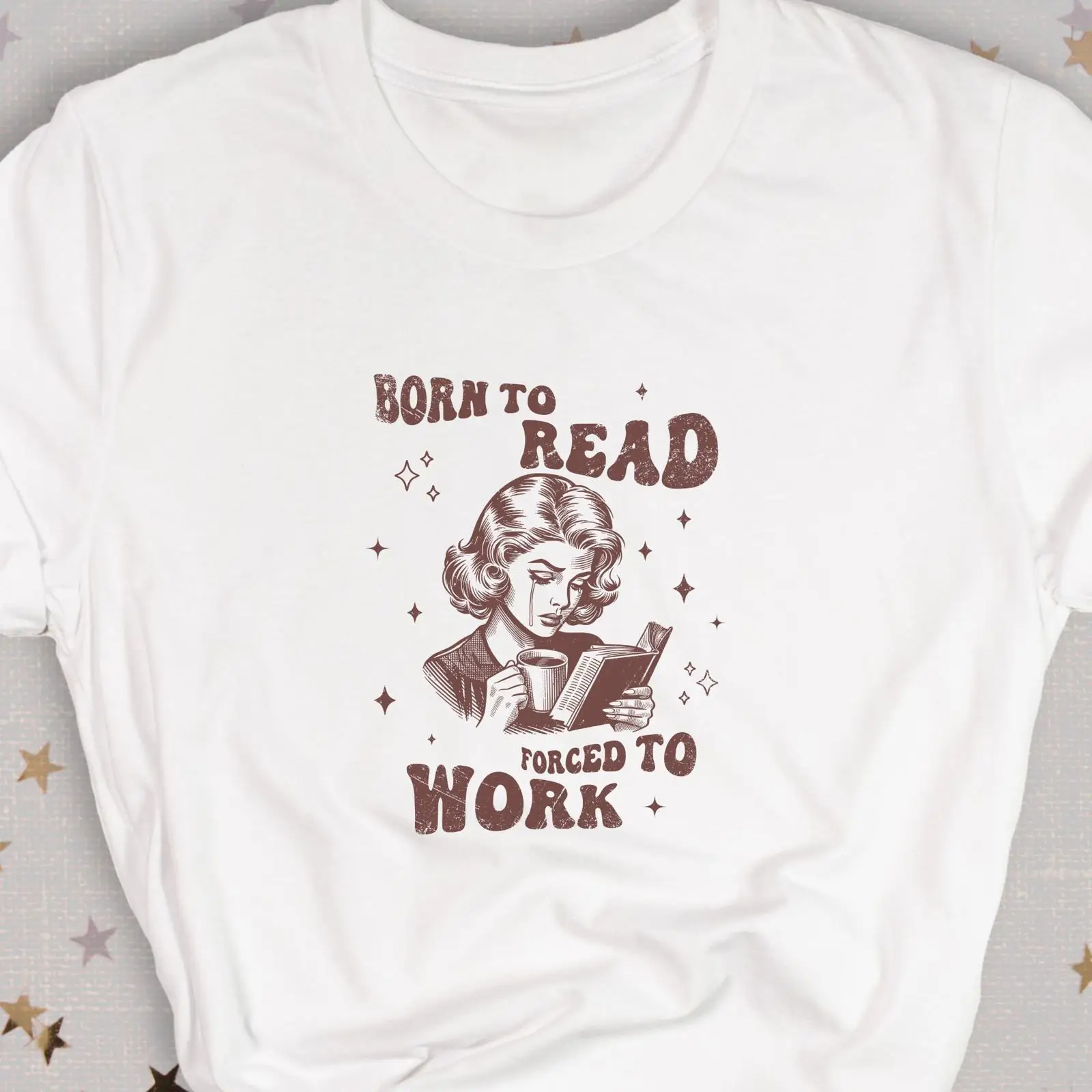 Born To Read T Shirt Retro Boo - Vintage Fashion Knitwear Book ulasan dan harga