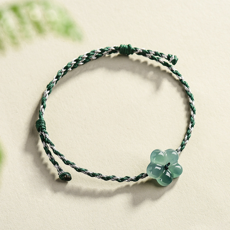 Burmese Jadeite Flower Bracele - Usa Vintage Fashion ulasan dan harga