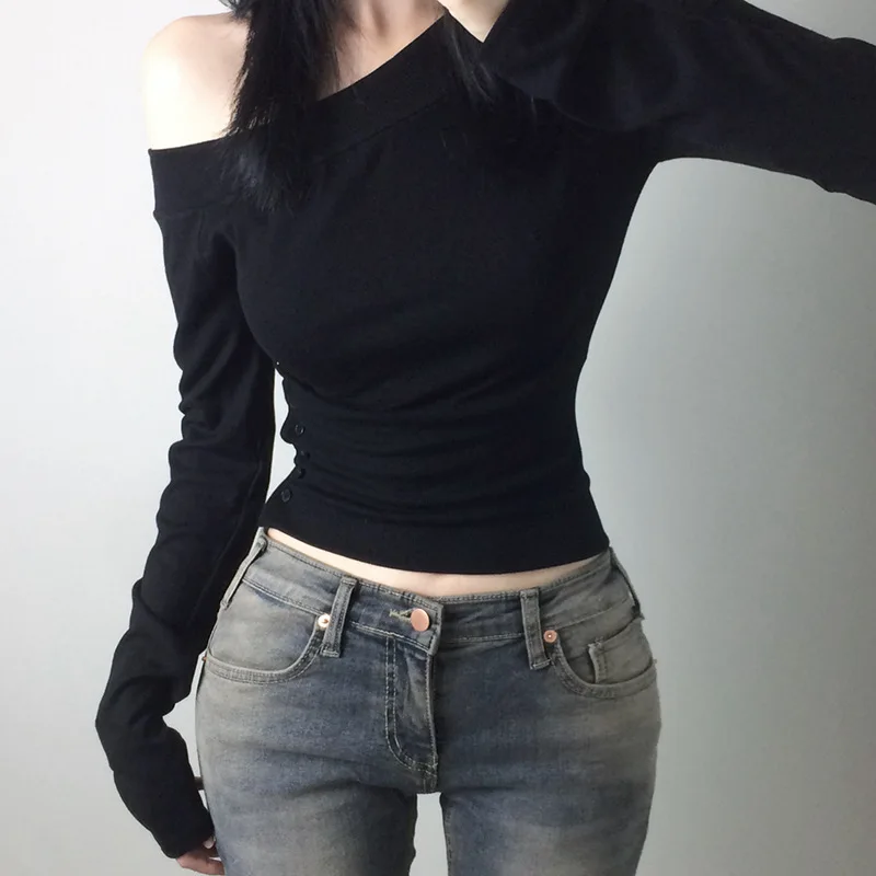 Y2K Vintage Pleated Button T-S - Usa Vintage Fashion ulasan dan harga