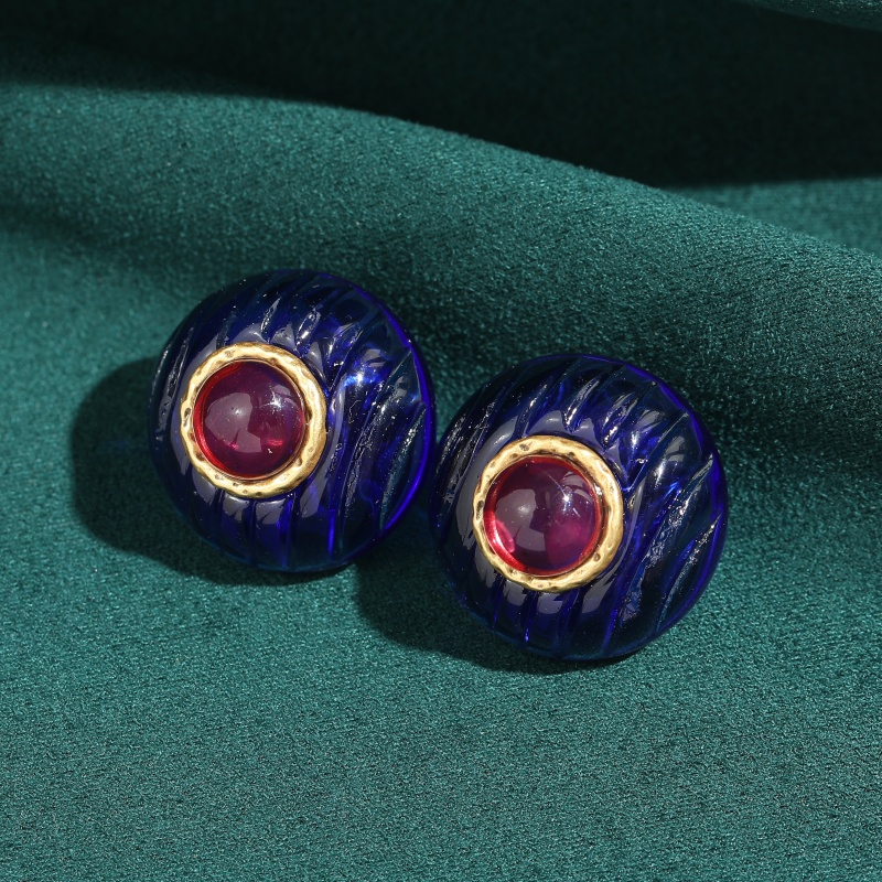 Vintage Purple Blue Glazed Rou - Vintage Fashion Jewelry Brands ulasan dan harga
