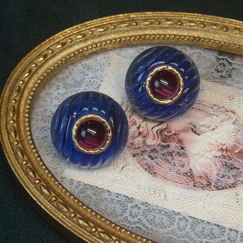Vintage Purple Blue Glazed Rou - Vintage Fashion Jewelry Brands ulasan dan harga