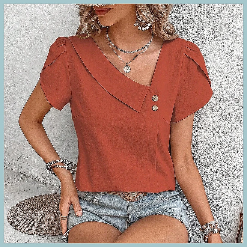 2024 Summer Vintage Solid Colo - Usa Vintage Fashion ulasan dan harga