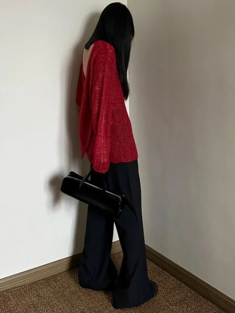 Y2K See-Through Knitted Women' - Usa Vintage Fashion ulasan dan harga